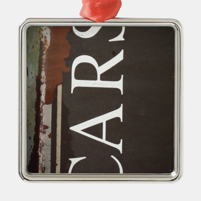 CARS Tow Lastbil Vintage bil-tecken Julgransprydnad Metall (Framsidan)