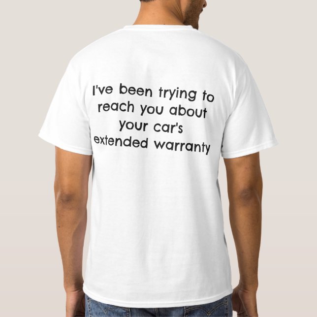 Car's Warranty T Shirt (Baksida)