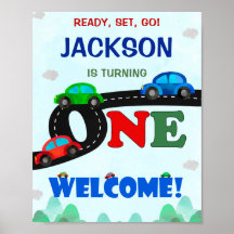 Cars Welcome party Sign Driver 1:a födelsedag post
