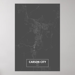Carson City, Nevada (vit på svart) Poster