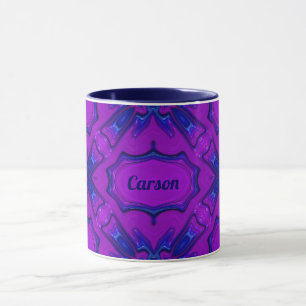 ~ CARSON ~ Lila och Blue Fractal ~ Mugg