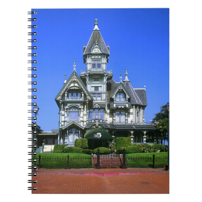 Carson Mansion i Eureka, Kalifornien Anteckningsbok Med Spiral (Framsidan)