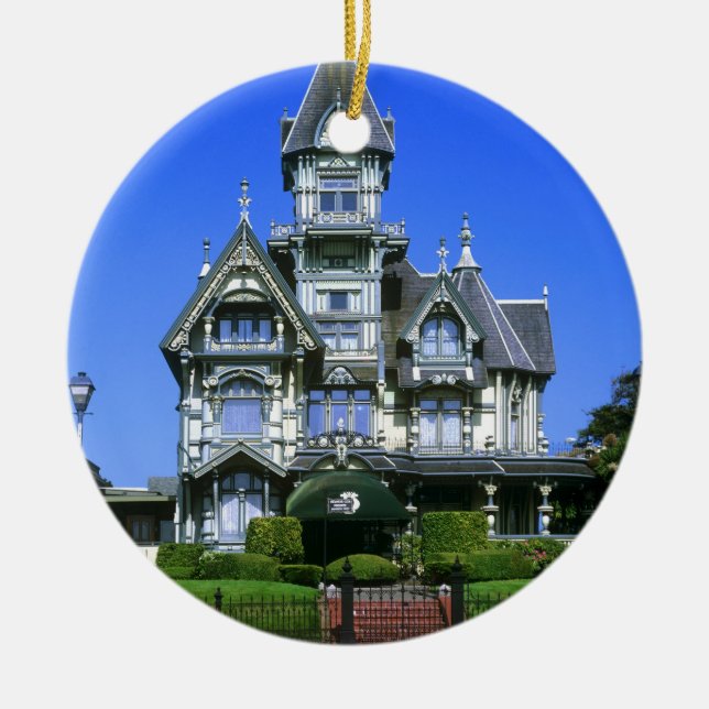 Carson Mansion i Eureka, Kalifornien Julgransprydnad Keramik (Framsidan)