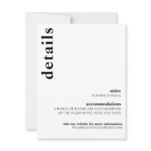 Carson Modern Bröllop-informationskort