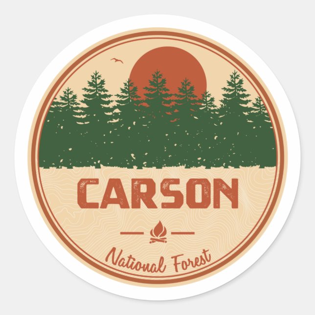 Carson National Forest Runt Klistermärke (Framsida)