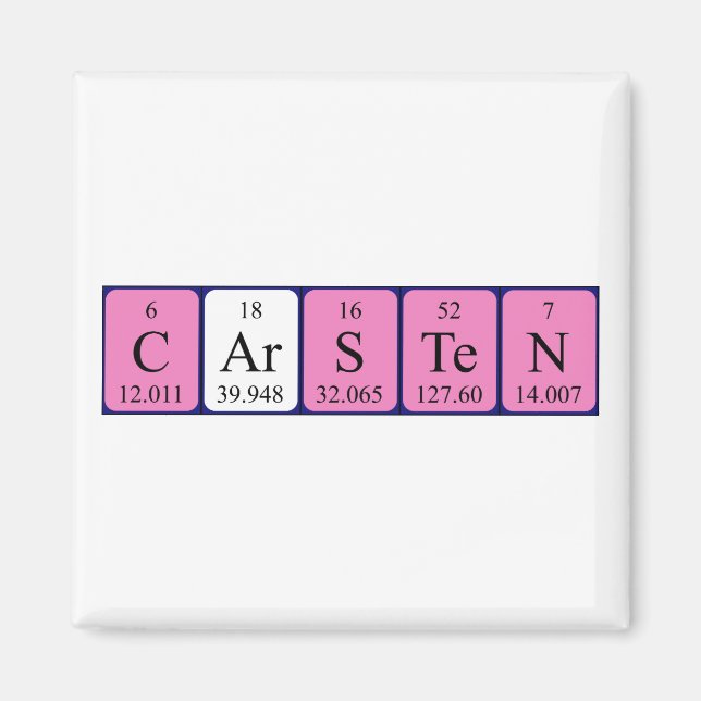 Carsten Periodisk bord namn magnet (Framsidan)