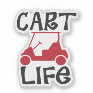 Cart Life Funny Golf Cart Klistermärken