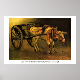 Cart med Red and White Ox av Van Gogh. Poster