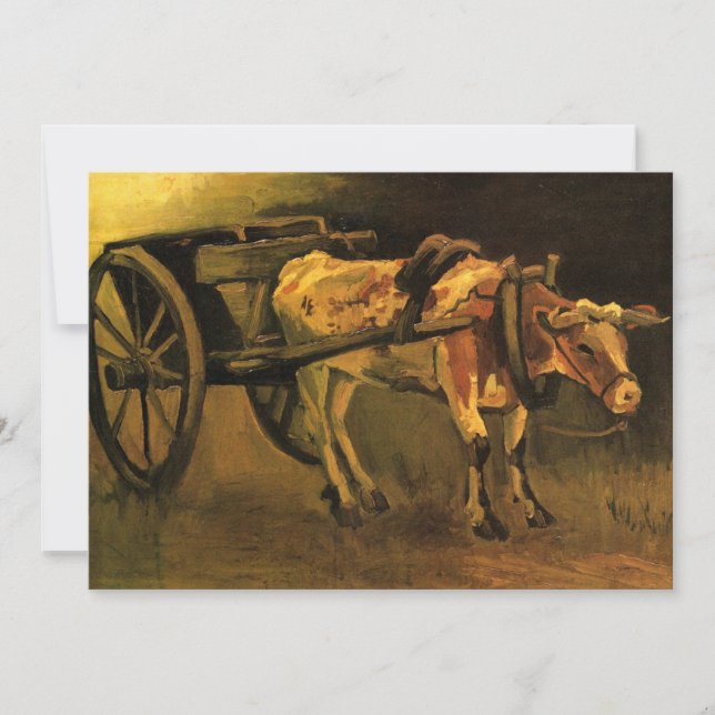 Cart med Red and White Ox av Vincent van Gogh (Framsida)