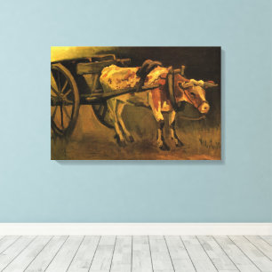 Cart med Red and White Ox av Vincent van Gogh Canvastryck