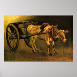 Cart med Red and White Ox av Vincent van Gogh Poster