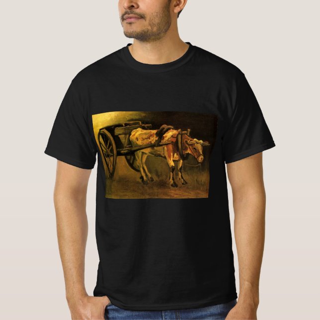 Cart med Red and White Ox av Vincent van Gogh T Shirt (Framsida)