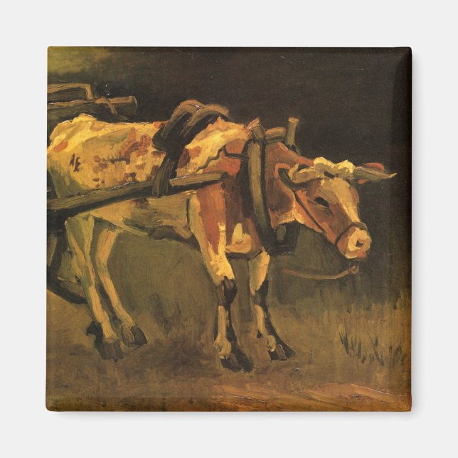Cart med Red and White Ox (Vincent van Gogh) Magnet (Framsidan)
