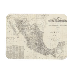 Carta General de la Republica Mexicana Karta Magnet