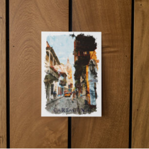Cartagena Colombia City Street View Vykort