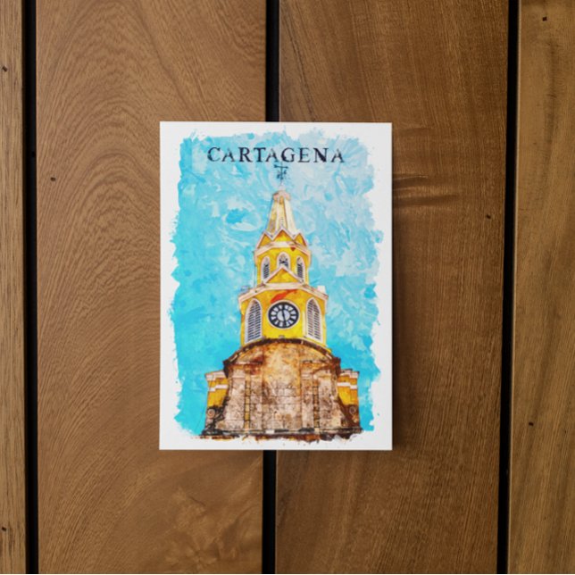 Cartagena Colombia Landmark Cathedral Vykort (cartagena colmbia landmarks postcard)