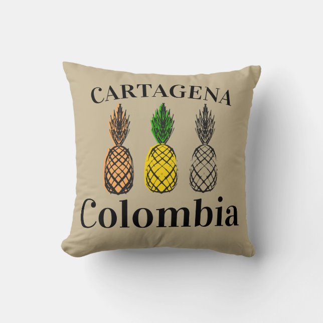 Cartagena Colombia Pineapples Kudde (Framsida)