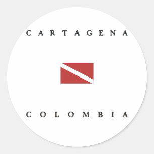 Cartagena Colombia Scuba Dive Flagga Runt Klistermärke
