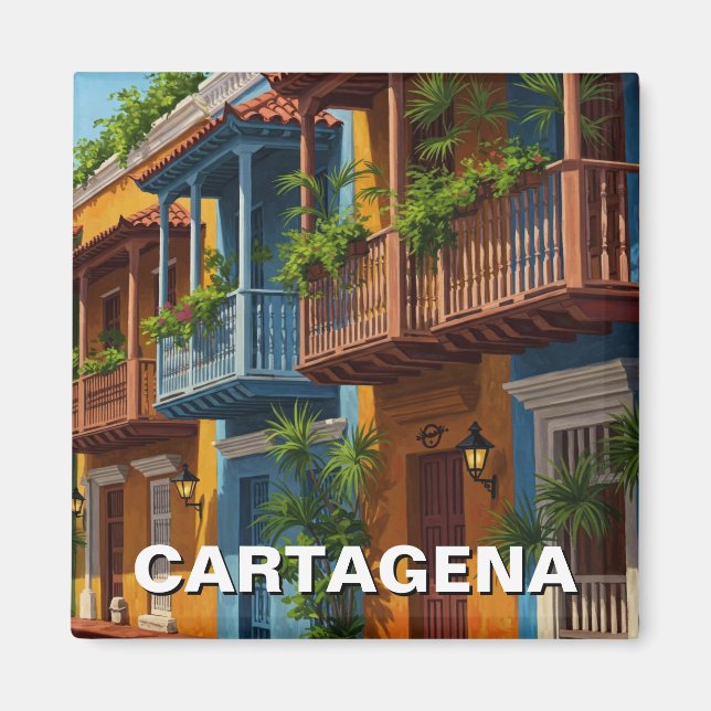 Cartagena Colombia Travel Magnet (Framsidan)