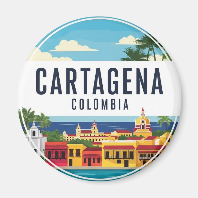 Cartagena Colombia Travel Magnet (Framsidan)