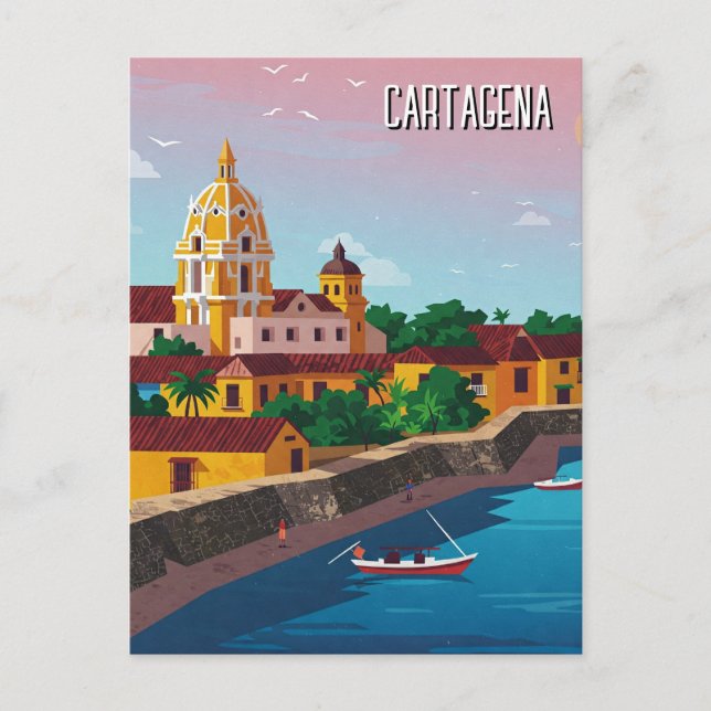 Cartagena Colombia Travel Vykort (Framsida)
