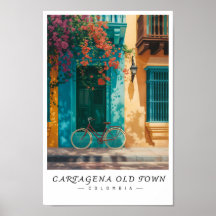 Cartagena Gamla Stad Colombia Väggkonst, Stadssilu