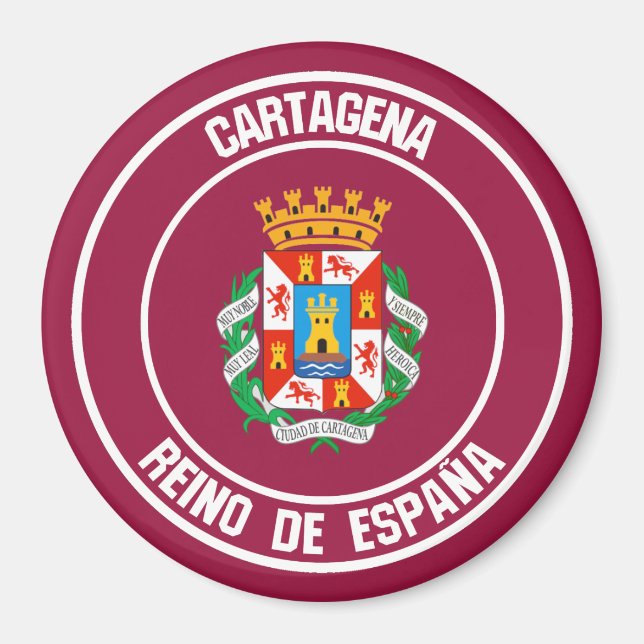 Cartagena Round Emblem Magnet (Framsidan)