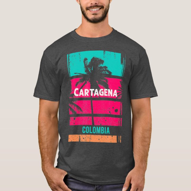 Cartagena Souvenir Colombia Reminder T Shirt (Framsida)