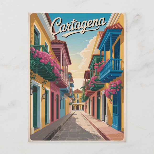 Cartagena vintage vykort (Framsida)
