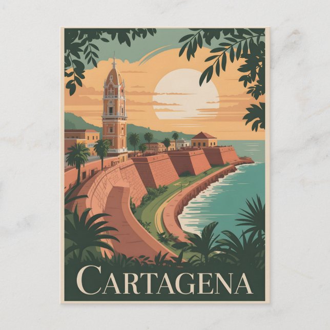 Cartagena vintage vykort (Framsida)