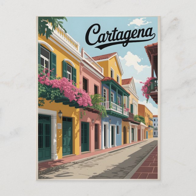Cartagena vintage vykort (Framsida)