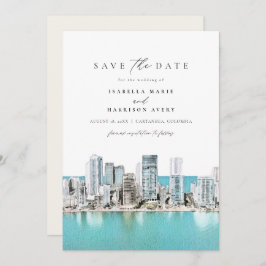 CARTANEGA Colombia Watercolor Spara datum Inbjudningar