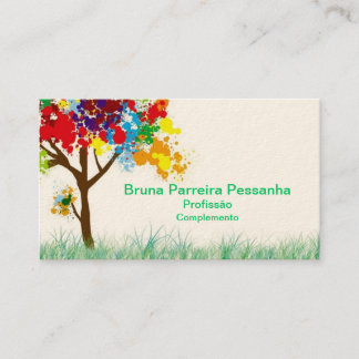 Cartão árvore colorida visitkort