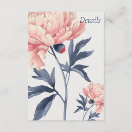 Cartão de detalhes casamento elegante e floral  tilläggskort