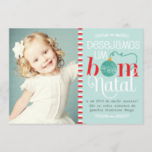 Cartão de Natal e Ano Novo Personalizado com Foto Inbjudningar