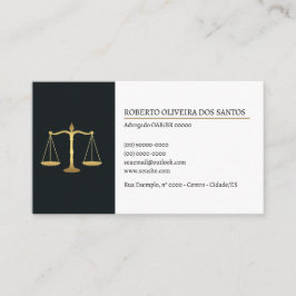 Cartão de Visita Advogado - Preto e Branco Visitkort