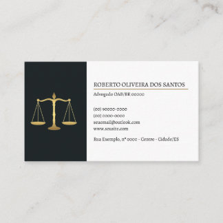 Cartão de Visita Advogado - Preto e Branco Visitkort