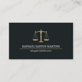 Cartão de Visita Advogado - Preto e Branco Visitkort