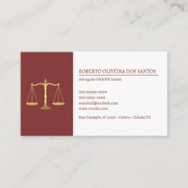 Cartão de Visita Advogado - Vinho Tinto Visitkort