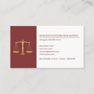 Cartão de Visita Advogado - Vinho Tinto Visitkort