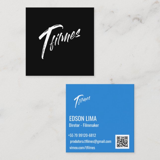 Cartão de Visitas Filmmaker e Fotógrafo Fyrkantigt Visitkort (Fram/baksida)