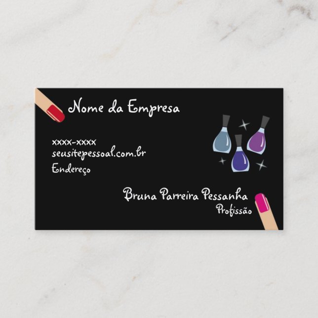 Cartão de visitas Unhas e Esmalte Visitkort (Framsida)