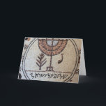Cartão Postal com Mosaico da Menorah em Israel Helgkort<br><div class="desc">Cartão Postal com foto exclusiva de Mosaico da Menorah exposto na Hospedaria do Bom Samaritano no Deserto da Judeia em Israel. Com a inscrição em Hebraico Antigo "Shalom Al Israel" A Paz Sobre Israel.</div>