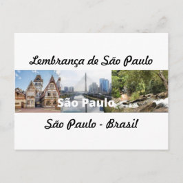 Cartão Postal lembrança de São Paulo Brasil Vykort