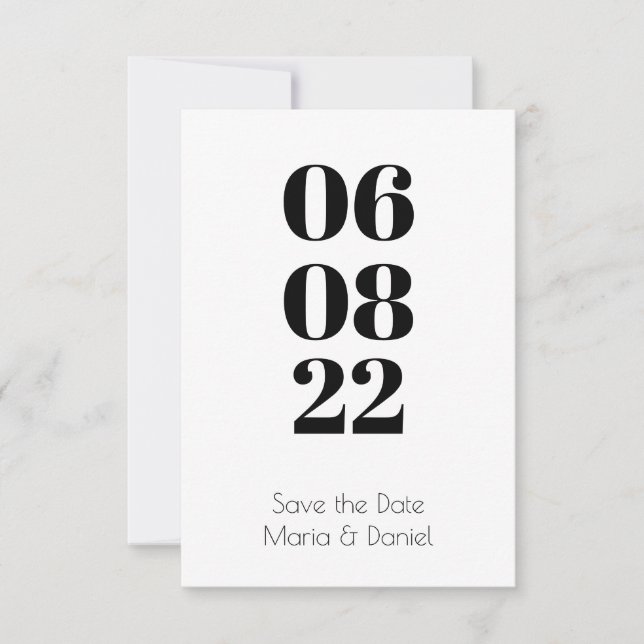 Cartão Reserve a Data Folha Única Spara Datumet (Framsida)