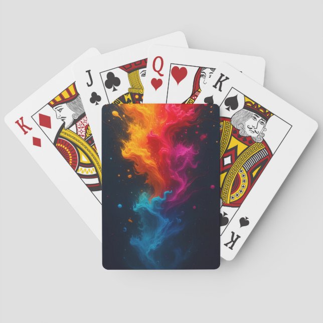 Cartas de fuego multicolor casinokort (Baksidan)