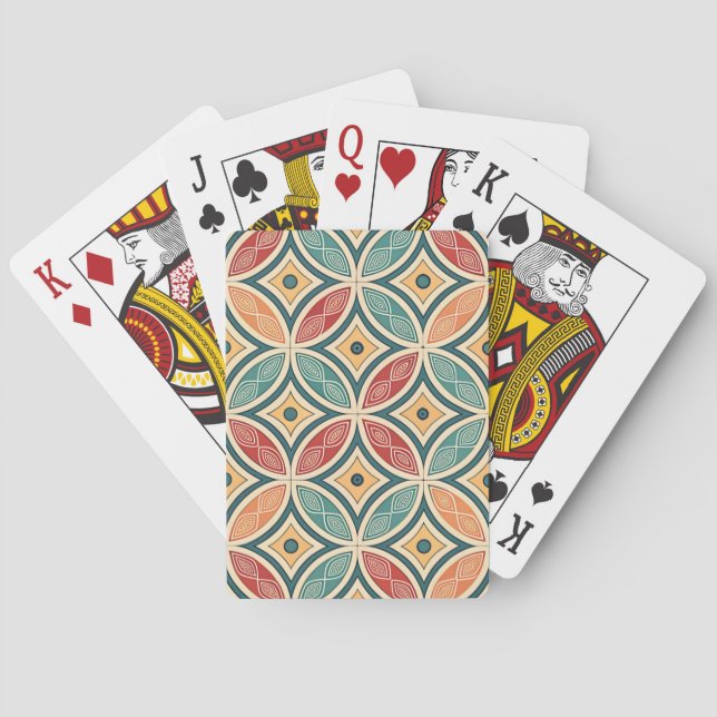Cartas de poker, colorida, sencilla casinokort (Baksidan)