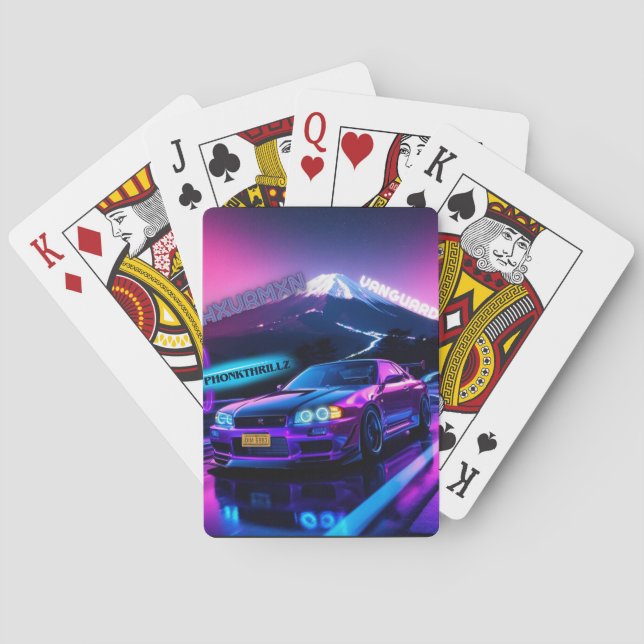 Cartas de póquer clásicas Neon Drift Nights - Skyl Casinokort (Baksidan)
