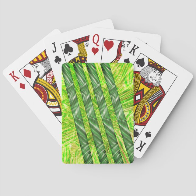 Cartas verde amarelado com riscos e traços casinokort (Baksidan)