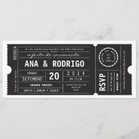 Cartaz convite de casamento do teatro em preto